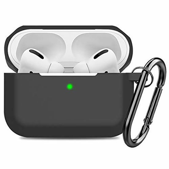 Picture of Compatible with AirPods Pro Case Cover Silicone Protective Case for Airpods Pro (Front LED Visible) Black