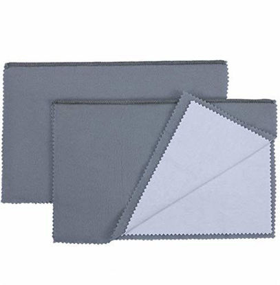 Picture of 2 Pack Polishing Cloth Large Jewelry Cleaning Cloths| 100% Cotton for Gold Silver and Platinum Jewelry Coins Watches and Silverware| Tarnish Remover| Keep Jewelry Shining