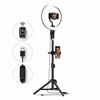 Picture of Meifigno 10" Ring Light with Tripod Stand [Dual Phone Holders][3 Light Modes][10 Levels], 10 Inch LED Selfie Ring Light for Video Conference & Live Stream, Compatible with iPhone, Samsung, Pixel Etc