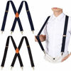 Picture of 2PCS Mens Suspenders Heavy Duty Strong Hooks Adjustable Elastic Braces Big and Tall X-Back 1xBlack+1xBlue
