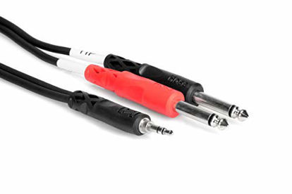 Picture of Hosa CMP-153 3.5 mm TRS to Dual 1/4" TS Stereo Breakout Cable, 3 Feet