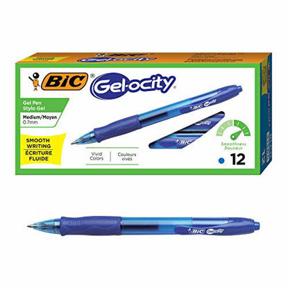 Picture of BIC RLC11-BLUE Gel-ocity Retractable Gel Pen, Medium Point (0.7 mm), Blue, 12-Count