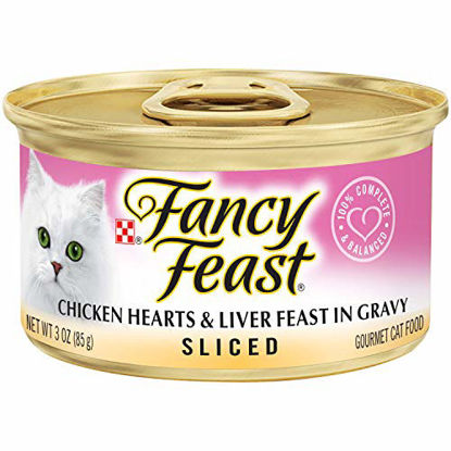 Picture of Purina Fancy Feast Gravy Wet Cat Food, Sliced Chicken Hearts & Liver Feast in Gravy - (24) 3 oz. Cans