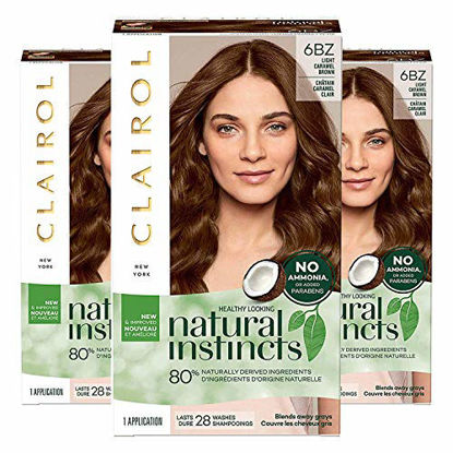 Picture of Clairol Natural Instincts Hair Color 6BZ /12A Light Caramel Brown(Pack of 3)