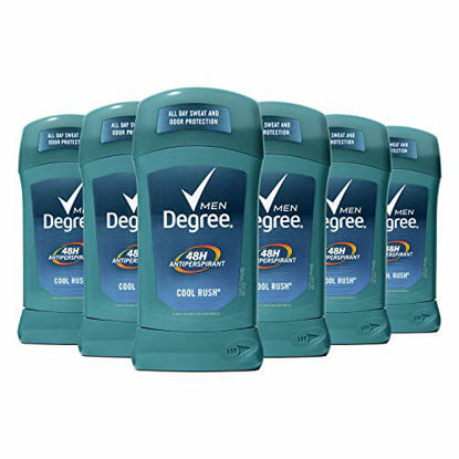 Picture of Degree Men Original Antiperspirant Deodorant 48-Hour Odor Protection Cool Rush Mens Deodorant Stick 2.7 oz, 6 Count
