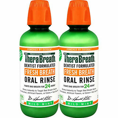 Picture of TheraBreath Fresh Breath Oral Rinse, Mild Mint, 16oz Bottle (Pack of Two)