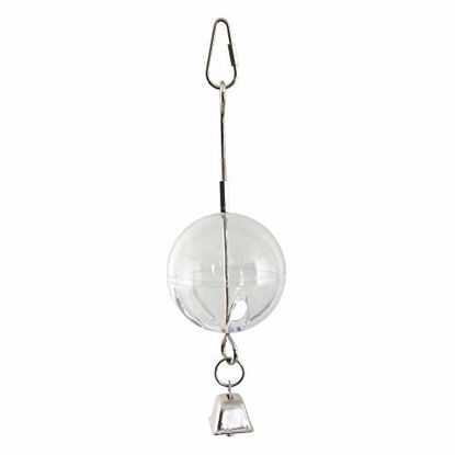 Picture of Featherland Paradise | Creative Foraging Systems Hanging Foraging Sphere & Kabob with Stainless Steel Bell, Interactive Bird Treat Toy