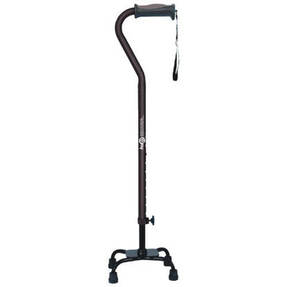 Picture of Hugo Adjustable Quad Cane for Right or Left Hand Use, Black, Small Base