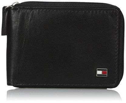 Picture of Tommy Hilfiger Men's Oxford Ziparound Wallet, Black, One Size