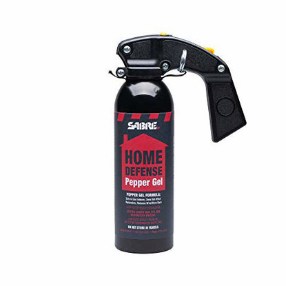 Picture of SABRE Red Home Defense Pepper Gel With Wall Mount, 32 Bursts, 25 Foot (7.6 Meter) Range, UV Marking Dye Helps Identify Suspects, Full Hand Grip, Pin Safety, Gel Is Safer