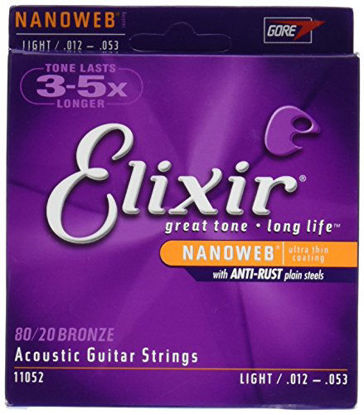 Picture of Elixir Light Nanoweb Acoustic Guitar Strings 2-Pack
