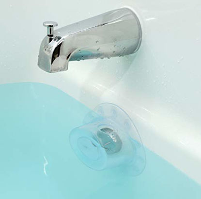 Picture of SlipX Solutions Bottomless Bath Overflow Drain Cover for Tubs, Adds Inches of Water to Your Bathtub for a Warmer, Deeper Bath (Clear, 4 inch Diameter)