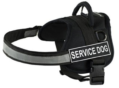 Picture of DT Works Harness, Service Dog, Black/White, Medium - Fits Girth Size: 28-Inch to 38-Inch