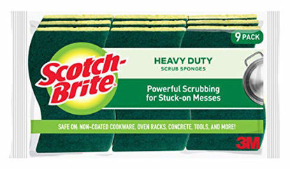 Picture of Scotch-Brite Heavy Duty Scrub Sponges, 9 Scrub Sponges, Stands Up to Stuck-on Grime