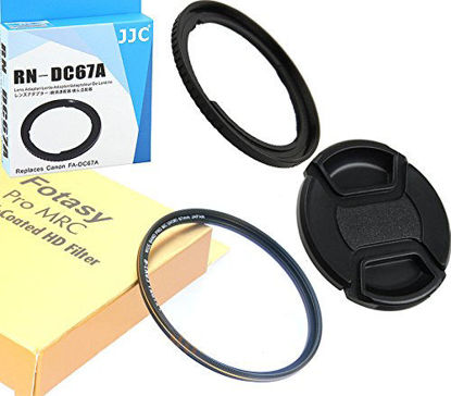Picture of Accessory Kit: JJC RN-DC67A 67mm Filter Adapter replaces FA-DC67A, 67mm Pro1D MRC Nano HD UV Filter and Lens Cap for CANON PowerShot SX530 HS, SX520 HS, SX60 HS, SX50 HS, SX40 HS, SX30 IS, SX20 IS