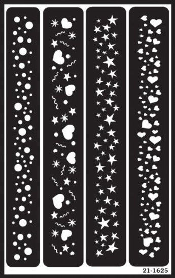 Picture of Armour 21-1625 Etch Over N Over Stencil, Sparkle Borders