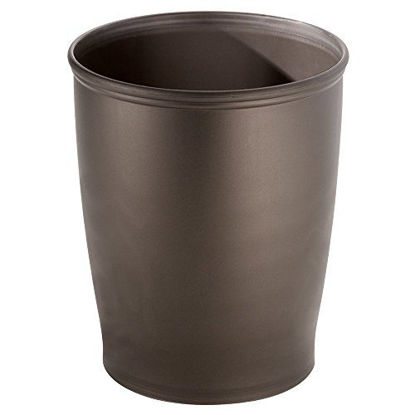 Picture of iDesign Kent Plastic Wastebasket, Small Round Plastic Trash Can for Bathroom, Bedroom, Dorm, College, Office, 8.35" x 8.35" x 10", Bronze