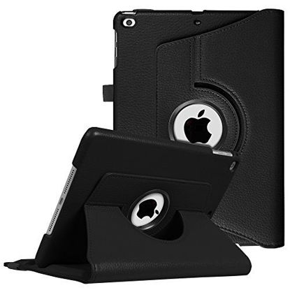 Picture of Fintie Case for iPad 9.7 2018 2017 / iPad Air 2 / iPad Air - 360 Degree Rotating Stand Protective Cover with Auto Sleep Wake for iPad 9.7 inch (6th Gen, 5th Gen) / iPad Air 2 / iPad Air, Black