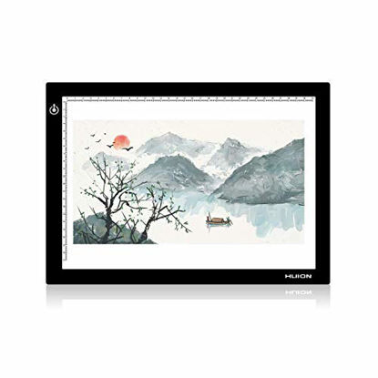 Picture of Huion L4S Light Box - 17.72 Inches USB ADJUSTABLE Illumination Light Panel only 5mm Thin Light Table with 5 A4 Tracing Papers and 1 Non-woven Bag L14.17" x W10.63" x H0.2"