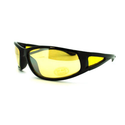 Picture of Mens Night Vision HD Vision Yellow Lens Warp Sport Motorcycle Riding Sunglasses