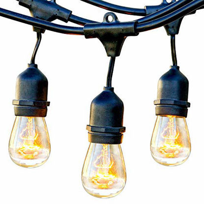 Picture of Brightech Ambience Pro - Waterproof Outdoor String Lights - Hanging Industrial 11W Edison Bulbs - 48 Ft Vintage Bistro Lights - Create Great Ambience in Your Backyard, Gazebo