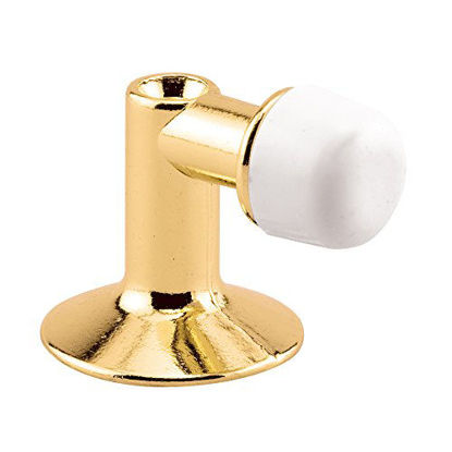 Picture of Prime-Line Products U 9023 90-Degree Floor Mount Door Stop, Brass Plated,(Pack of 2)