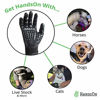 Picture of Handson Pet Grooming Gloves - #1 Ranked, Award Winning Shedding, Bathing, & Hair Remover Gloves - Gentle Brush for Cats, Dogs, and Horses (Black, Large)
