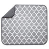 Picture of S&T INC. Absorbent, Reversible Microfiber Dish Drying Mat for Kitchen, 16 Inch x 18 Inch, White Trellis (497401)