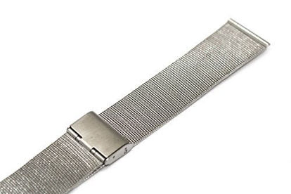 Picture of 22MM Silver Stainless Steel MESH Metal Buckle Watch Band Strap