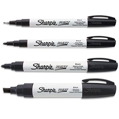 Picture of Sharpie Paint Marker Oil Based Black All Sizes Kit X-Fine, Fine, Medium Bold