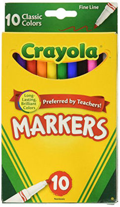Picture of Crayola 58-7726 Classic Fine Line Markers Assorted Colors 10 Count, 2 Pack