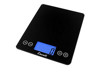 Picture of Escali 2210IB ArtiXL Extra-Large Glass Digital LCD Display Kitchen Scale, Measures Liquid and Dry Ingredients, Tare Function, 22lb Capacity, Black
