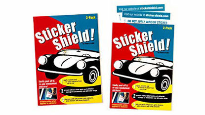 Picture of Sticker Shield - Windshield Sticker Applicator for Easy Application, Removal and Re-Application from Car to Car - 2 Packs of 4 inch x 6 inch Sheets (Total of 4 Sheets)