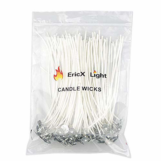 Picture of EricX Light 100 Piece Cotton Candle Wick 6" Pre-Waxed for Candle Making,Candle DIY
