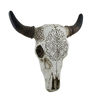 Picture of Zeckos Tribal Design Carved White Bull Skull Wall Hanging