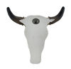 Picture of Zeckos Tribal Design Carved White Bull Skull Wall Hanging
