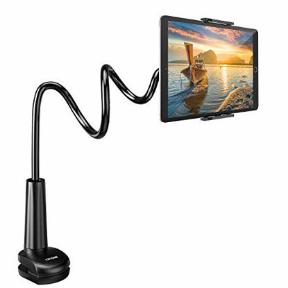 Picture of Tryone Gooseneck Tablet Stand, Tablet Mount Holder for iPad iPhone Series/Nintendo Switch/Samsung Galaxy Tabs/Amazon Kindle Fire HD and More, 30in Overall Length(Black)