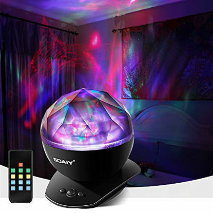 Picture of Aurora Night Light, LED Aurora Projector Night Lamps with Remote, 8 Mode Lighting Shows, Built in Speaker and Timing, Mood Relaxing Soothing Night Light for Baby Kids Adults (UL Adapter)