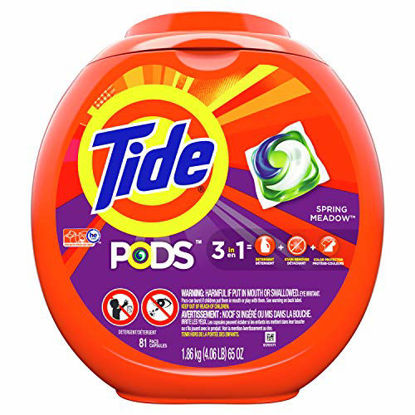 Picture of Tide Pods 3 in 1, Laundry Detergent Pacs, Spring Meadow Scent, 81 Count