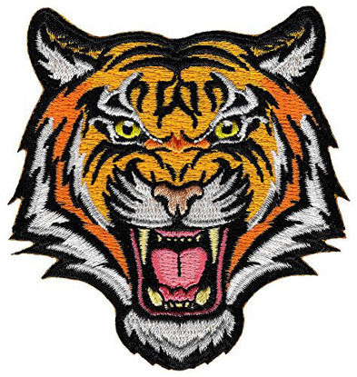 Picture of Tiger Patch Embroidered Iron-On Applique Roaring Bengal Striped Souvenir