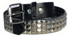 Picture of Dangerous Threads Black Studded Belt- 1 1/2" - Bright Nickel Pyramid Studs - Punk, Goth