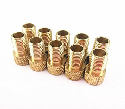 Picture of Blovess Yueton 10pcs Copper Presta to Schrader Converter Car Valve Adapter Bicycle Bike Tube Pump Air Compressor Tools
