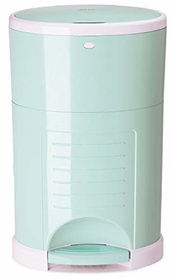 Picture of Dekor Plus Hands-Free Diaper Pail | Soft Mint | Easiest to Use | Just Step - Drop - Done | Doesnt Absorb Odors | 20 Second Bag Change | Most Economical Refill System |Great for Cloth Diapers