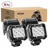 Picture of Nilight - 60001F-C LED Light Bar 4PCS 4 Inch 18W LED Bar 1260lm Flood Led Off Road Driving Lights Led Fog Lights Jeep Lighting LED Work Light for Van Camper SUV ATV ,2 Years Warranty