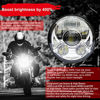 Picture of Wisamic 5-3/4 5.75 inch LED Headlight - Compatible with Harley Davidson Dyna Street Bob Super Wide Glide Low Rider Night Rod Train Softail Deuce Custom Sportster Iron 883-Silver