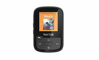 Picture of SanDisk 16GB Clip Sport Plus MP3 Player, Black - Bluetooth, LCD Screen, FM Radio - SDMX28-016G-G46K