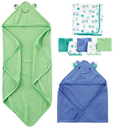 Picture of Simple Joys by Carter's Baby Boys' 8-Piece Towel and Washcloth Set, Blue/Green, One Size