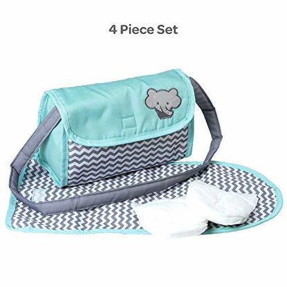 Picture of Adora Zig Zag Diaper Bag For Baby Doll Accessories in Teal Pattern Design