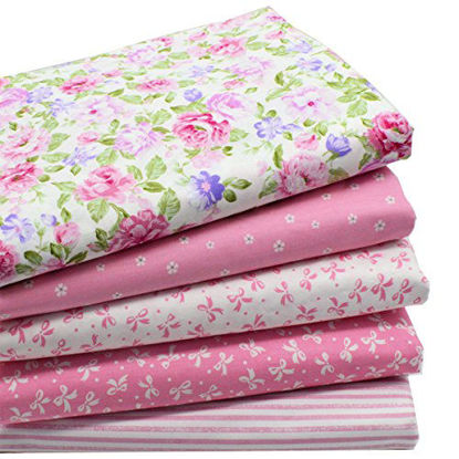 Picture of iNee Pink Fat Quarters Quilting Fabric Bundles for Quilting Sewing Crafting,18 x 22 inches,(Pink)