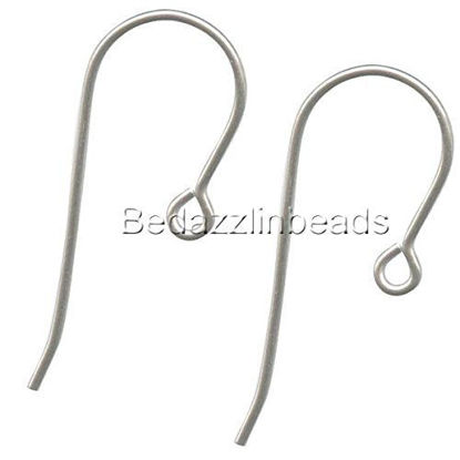 Picture of 10 Silver Nickel Free Titanium French Hook Earring Findings with Open Loop Ring